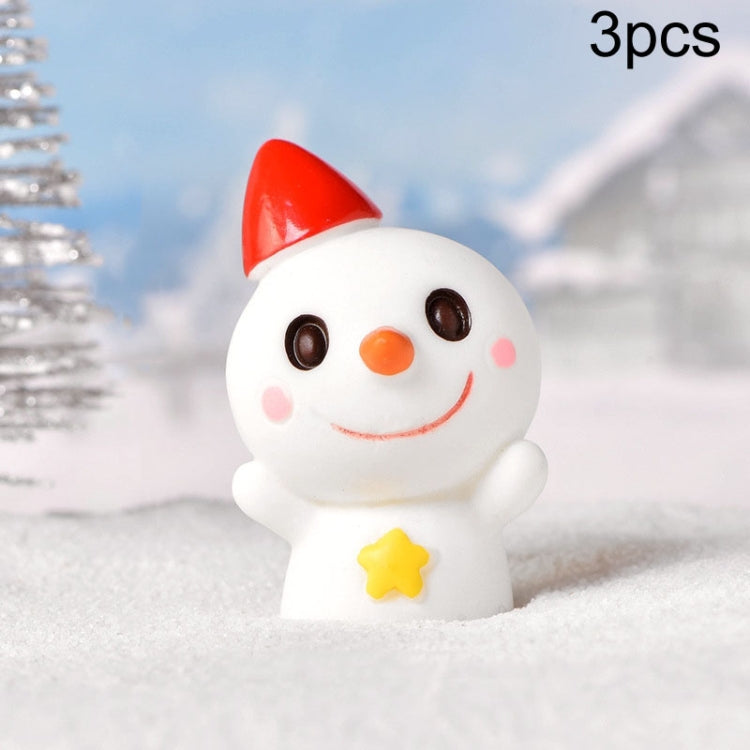 3pcs Christmas Lovely Micro Landscape Snow Ornament Decorative Accessories