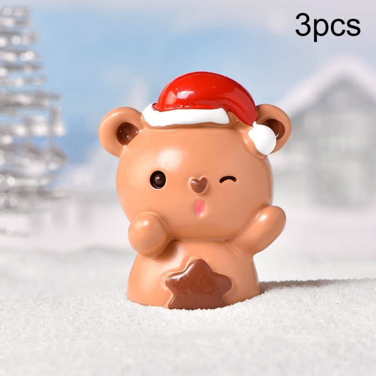 3pcs Christmas Lovely Micro Landscape Snow Ornament Decorative Accessories