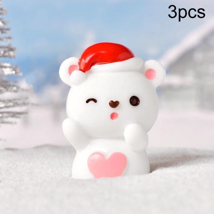 3pcs Christmas Lovely Micro Landscape Snow Ornament Decorative Accessories