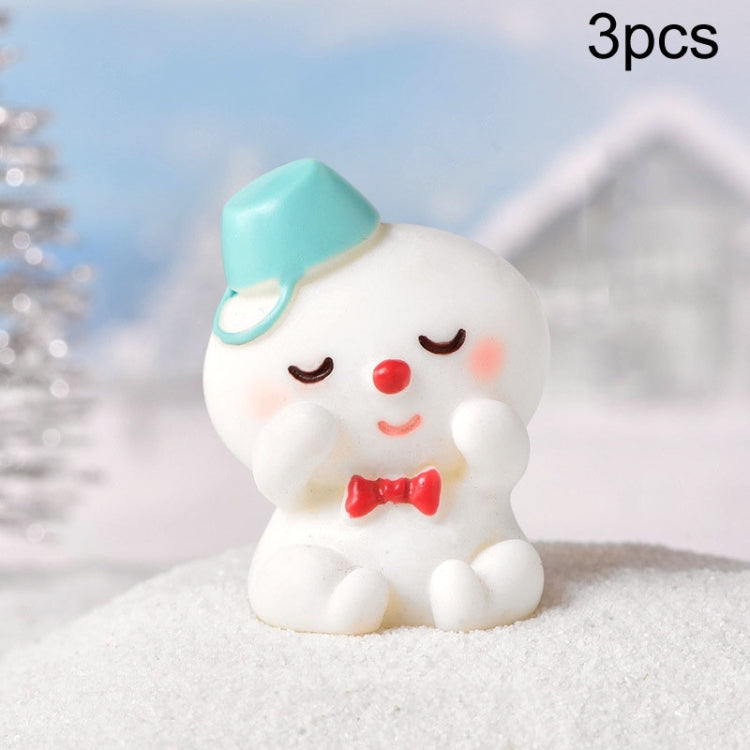 3pcs Christmas Lovely Micro Landscape Snow Ornament Decorative Accessories