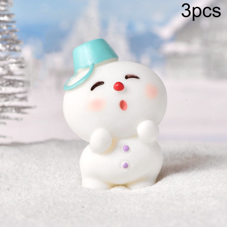 3pcs Christmas Lovely Micro Landscape Snow Ornament Decorative Accessories