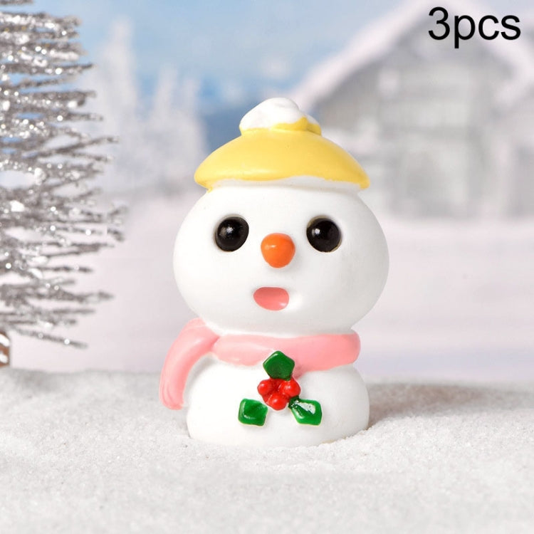 3pcs Christmas Lovely Micro Landscape Snow Ornament Decorative Accessories