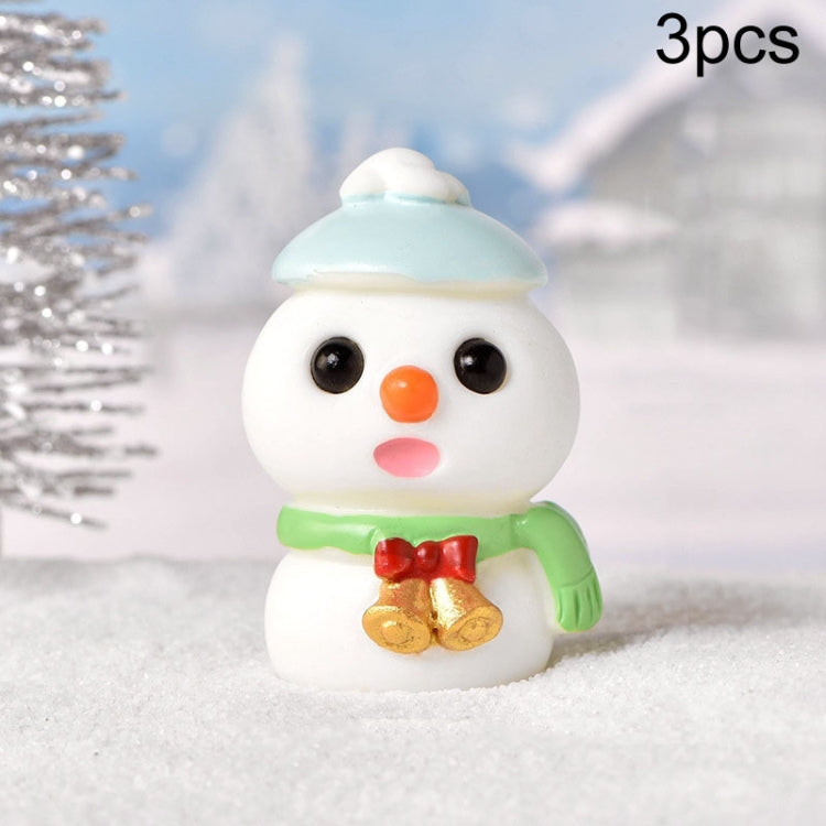 3pcs Christmas Lovely Micro Landscape Snow Ornament Decorative Accessories