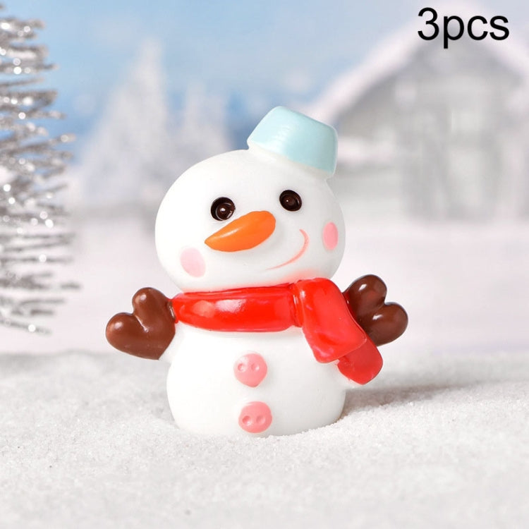 3pcs Christmas Lovely Micro Landscape Snow Ornament Decorative Accessories
