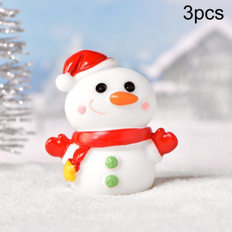 3pcs Christmas Lovely Micro Landscape Snow Ornament Decorative Accessories