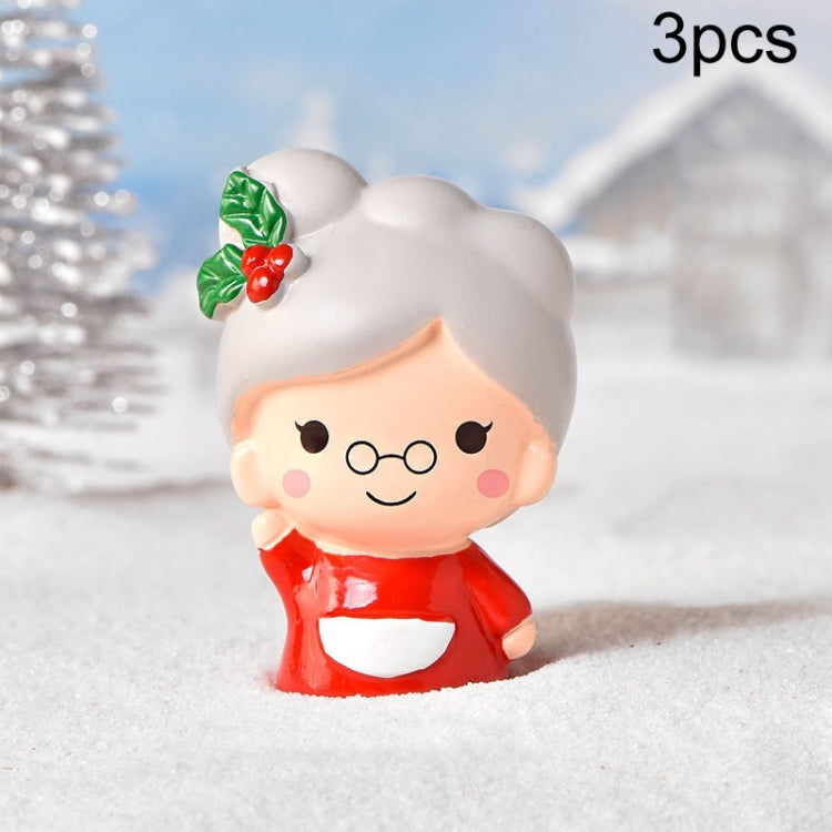 3pcs Christmas Lovely Micro Landscape Snow Ornament Decorative Accessories