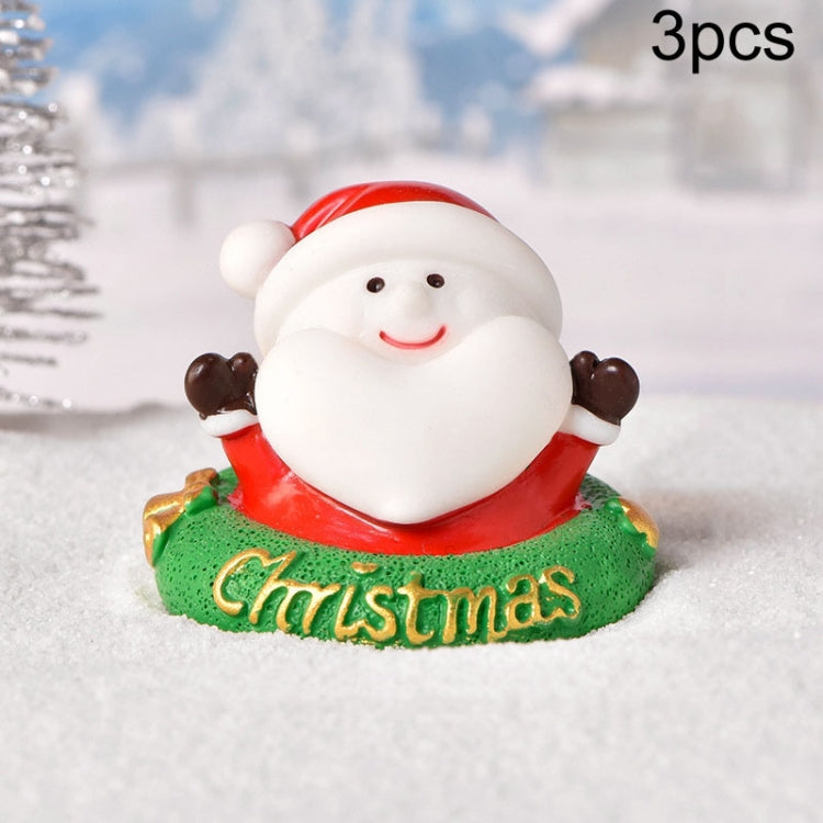 3pcs Christmas Lovely Micro Landscape Snow Ornament Decorative Accessories
