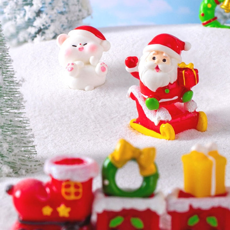 10pcs Christmas Cute Micro Landscape DIY Decorations Snowy Desktop Ornament