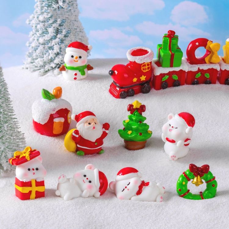 10pcs Christmas Cute Micro Landscape DIY Decorations Snowy Desktop Ornament