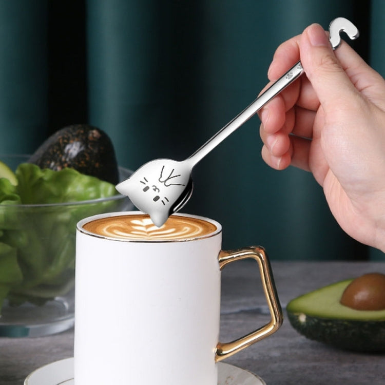 Kacheeg Stainless Steel Cats Spoon Cute Coffee Dessert Ladle Stirring Stick