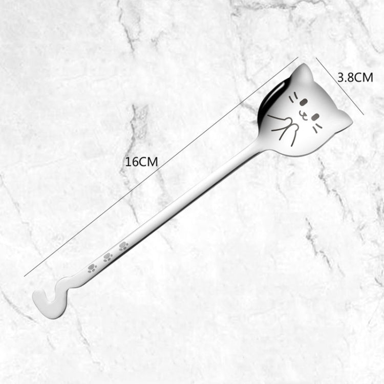 Kacheeg Stainless Steel Cats Spoon Cute Coffee Dessert Ladle Stirring Stick