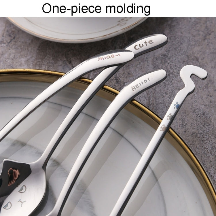 Kacheeg Stainless Steel Cats Spoon Cute Coffee Dessert Ladle Stirring Stick