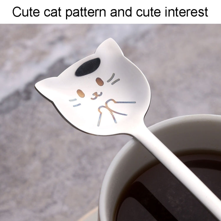 Kacheeg Stainless Steel Cats Spoon Cute Coffee Dessert Ladle Stirring Stick