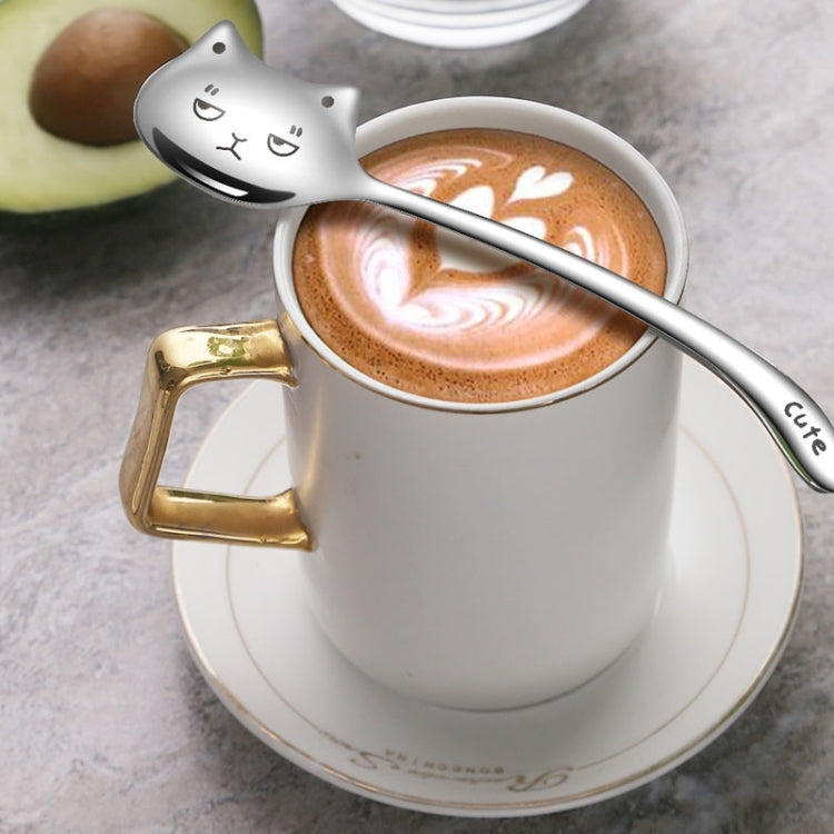 Kacheeg Stainless Steel Cats Spoon Cute Coffee Dessert Ladle Stirring Stick