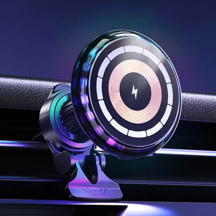 For iPhone Magsafe Magnetic Car Wireless Charger Phone Holder Light Emitting Wireless Charger