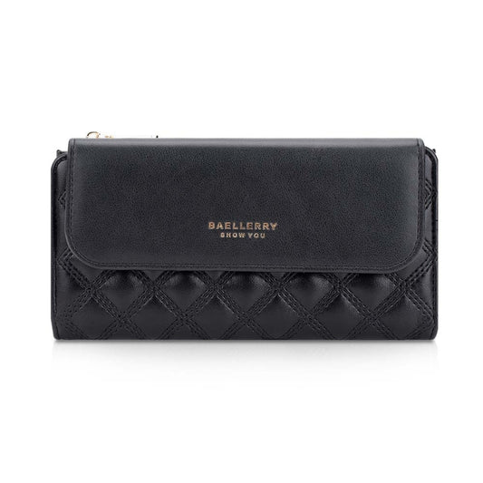 Baellerry N2403 Ladies Long Wallet with Multiple Card Slots Large Capacity Tri-fold Clutch Bag