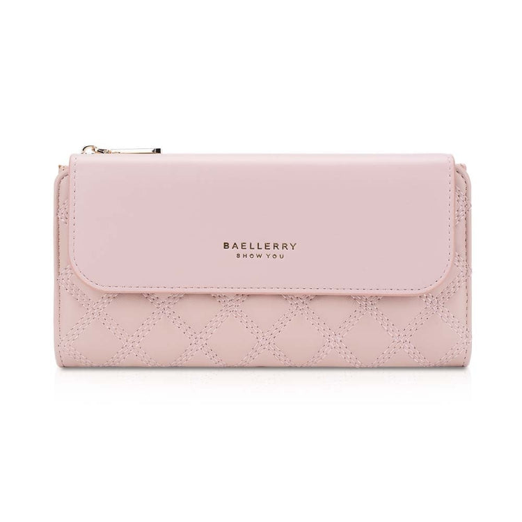 Baellerry N2403 Ladies Long Wallet with Multiple Card Slots Large Capacity Tri-fold Clutch Bag