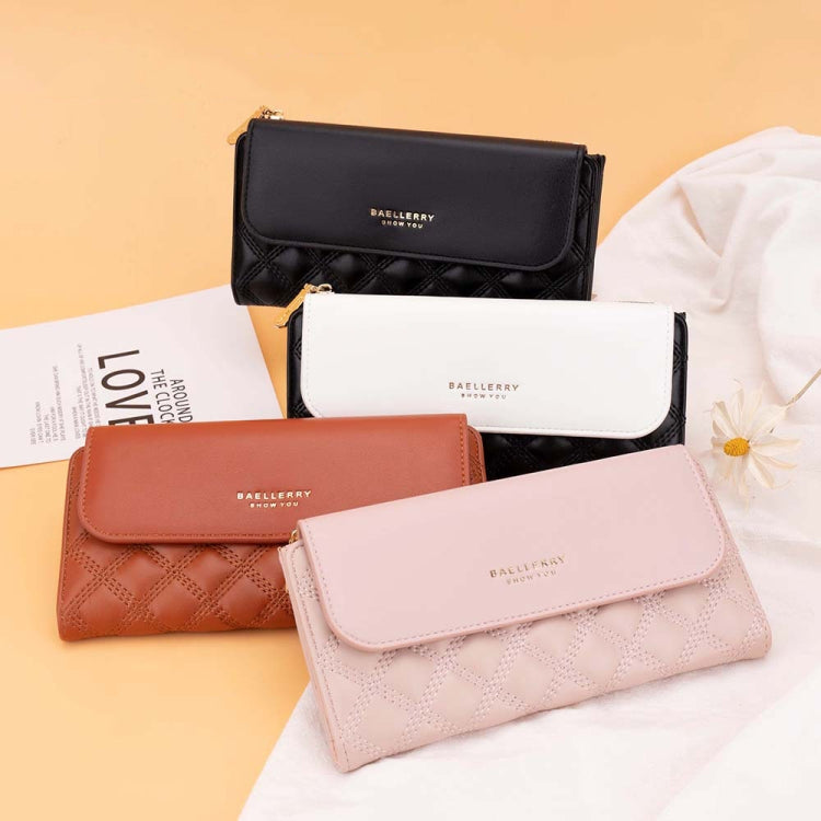 Baellerry N2403 Ladies Long Wallet with Multiple Card Slots Large Capacity Tri-fold Clutch Bag