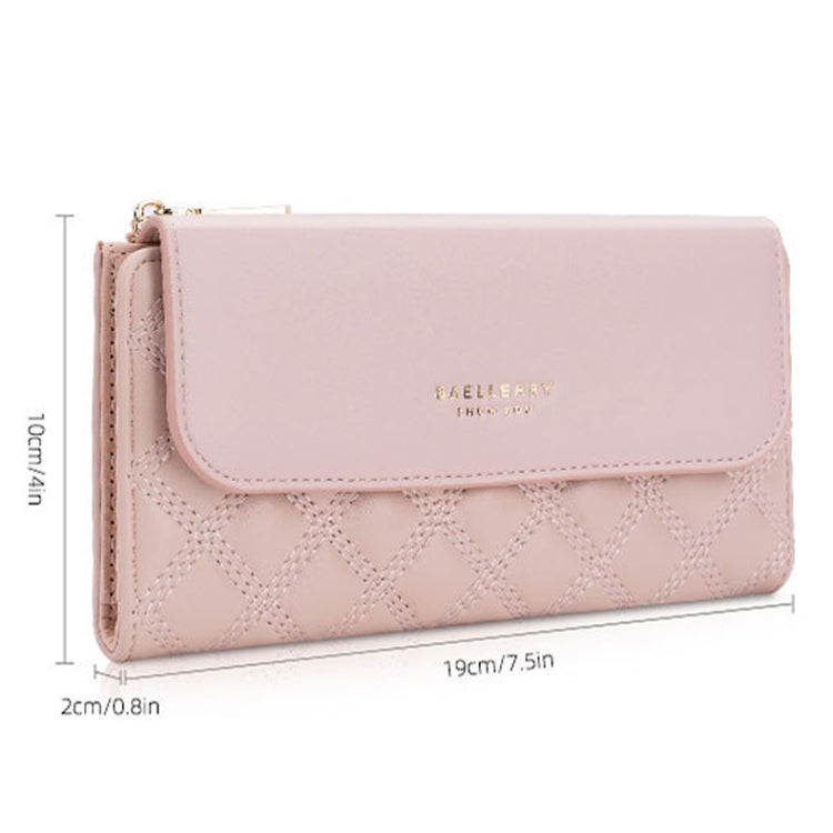 Baellerry N2403 Ladies Long Wallet with Multiple Card Slots Large Capacity Tri-fold Clutch Bag