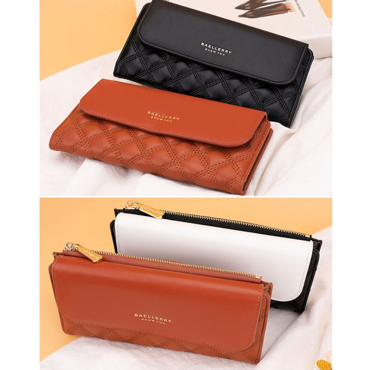 Baellerry N2403 Ladies Long Wallet with Multiple Card Slots Large Capacity Tri-fold Clutch Bag
