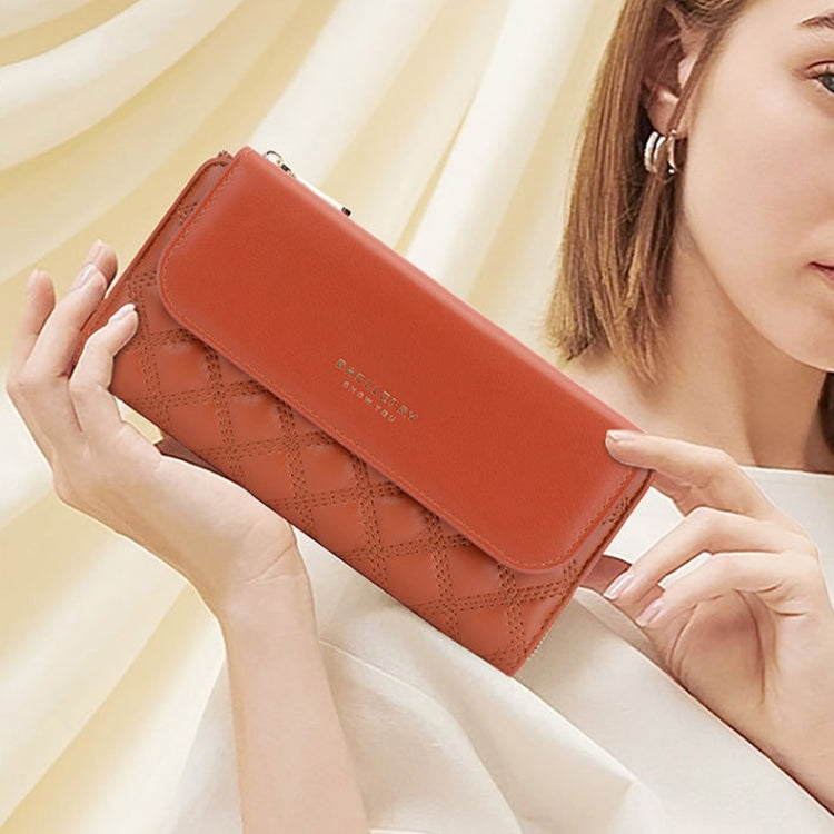 Baellerry N2403 Ladies Long Wallet with Multiple Card Slots Large Capacity Tri-fold Clutch Bag