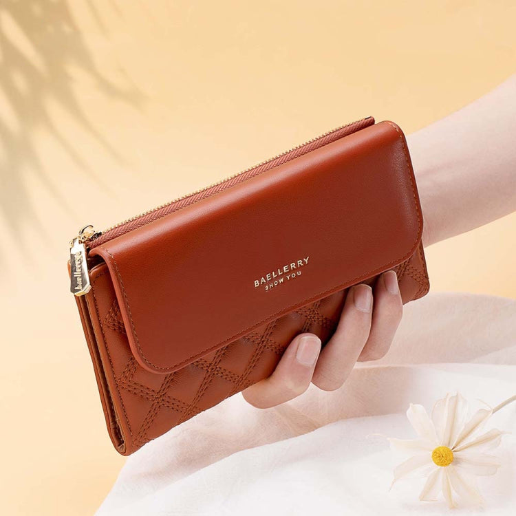 Baellerry N2403 Ladies Long Wallet with Multiple Card Slots Large Capacity Tri-fold Clutch Bag