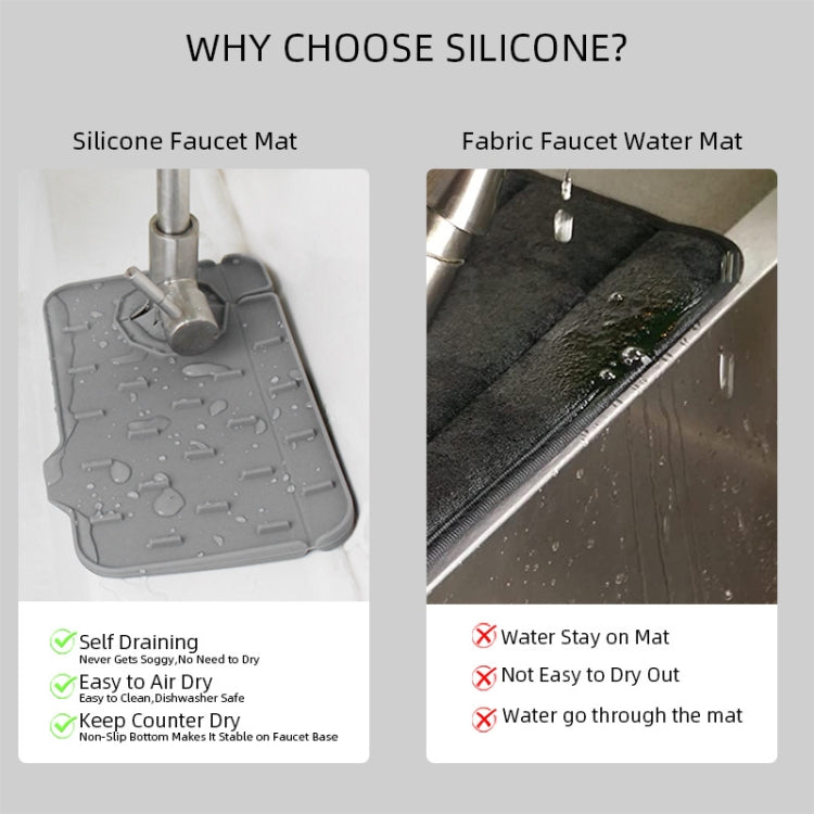 Silicone Faucet Anti-splash Drain Tray Sink Storage Mat
