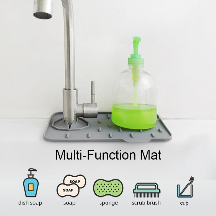 Silicone Faucet Anti-splash Drain Tray Sink Storage Mat
