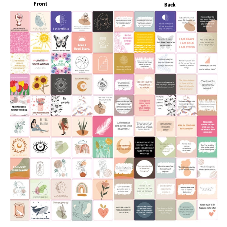 50 Sheets Women Inspirational Cards Affirming Positive English Encouragement Greeting Card Set