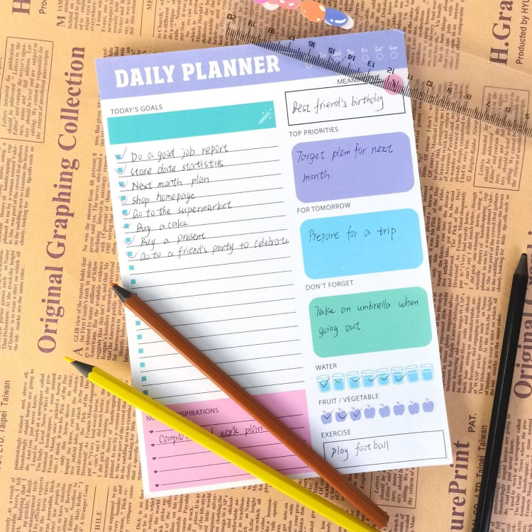 60pages /Book Weekly Planning Note Pad Schedule Time Management Planning Notebook