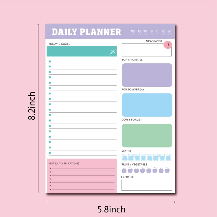 60pages /Book Weekly Planning Note Pad Schedule Time Management Planning Notebook