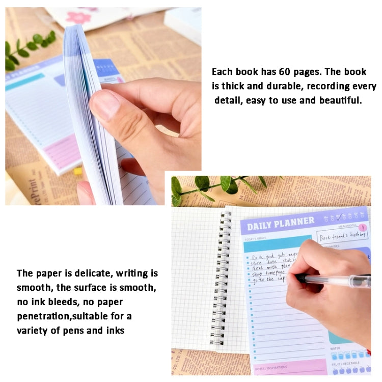60pages /Book Weekly Planning Note Pad Schedule Time Management Planning Notebook