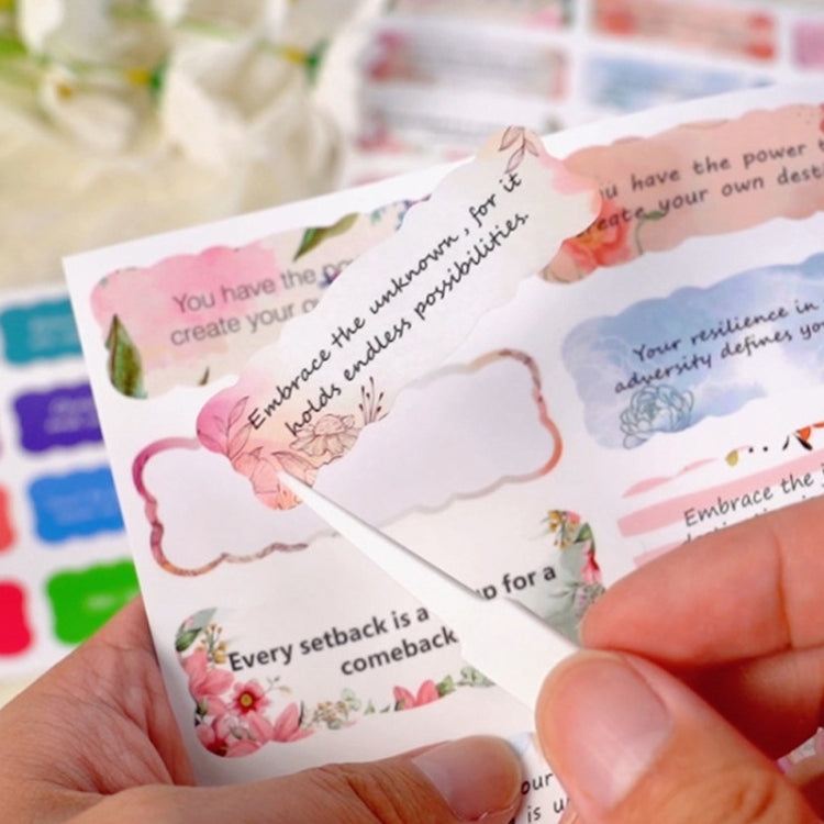 15sheets /Set 240pcs Water Color English Motivational Stickers Diary Water Cup Gift DIY Stickers