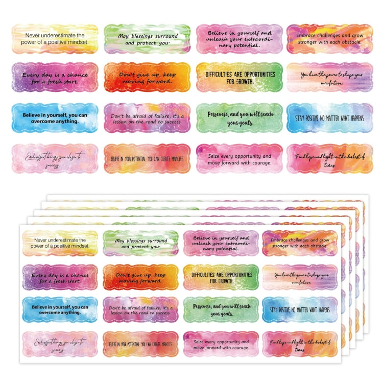 15sheets /Set 240pcs Water Color English Motivational Stickers Diary Water Cup Gift DIY Stickers