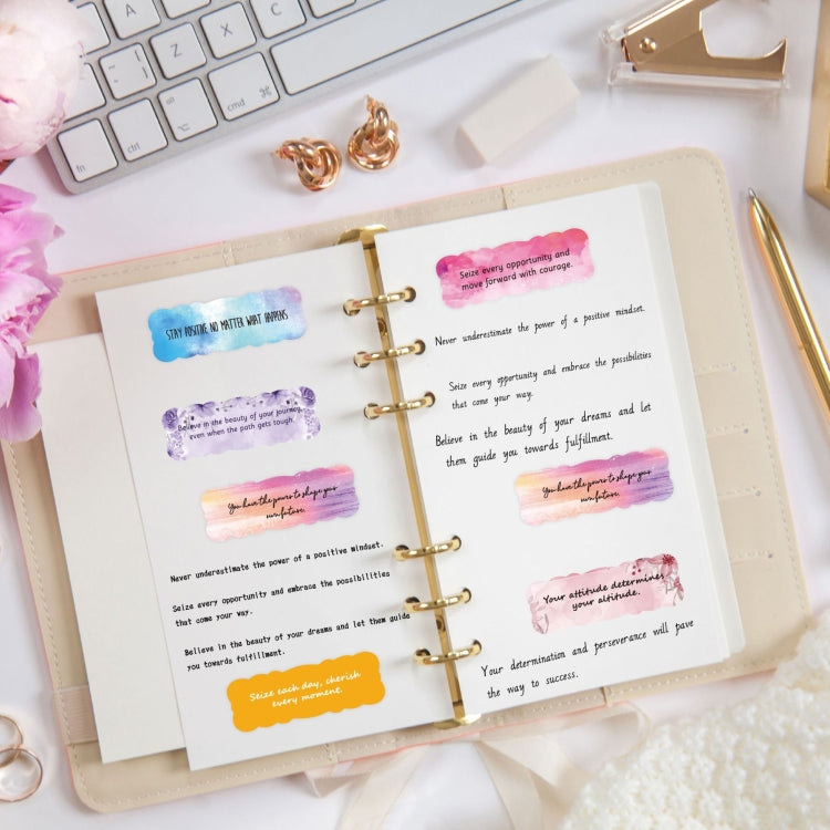 15sheets /Set 240pcs Water Color English Motivational Stickers Diary Water Cup Gift DIY Stickers