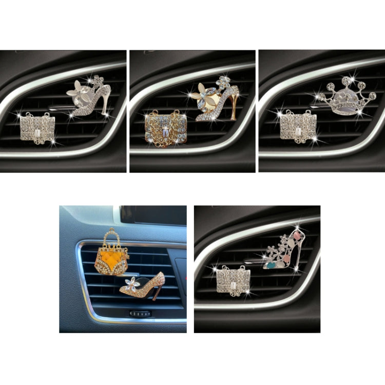 2pcs/Set Car Air Outlet Diamond-Encrusted Decoration Aromatherapy Clip