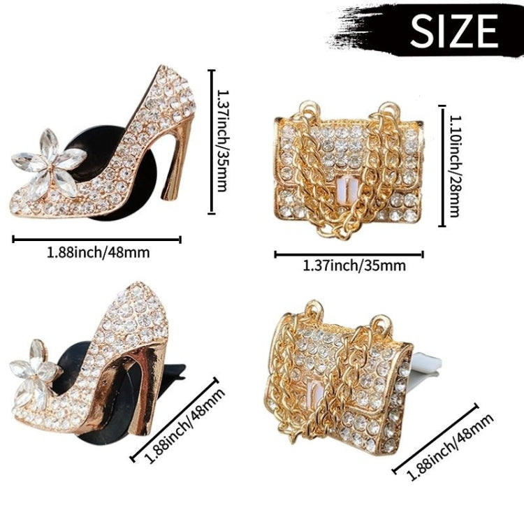 2pcs/Set Car Air Outlet Diamond-Encrusted Decoration Aromatherapy Clip