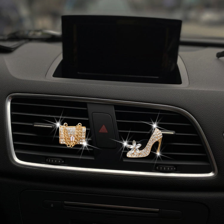 2pcs/Set Car Air Outlet Diamond-Encrusted Decoration Aromatherapy Clip