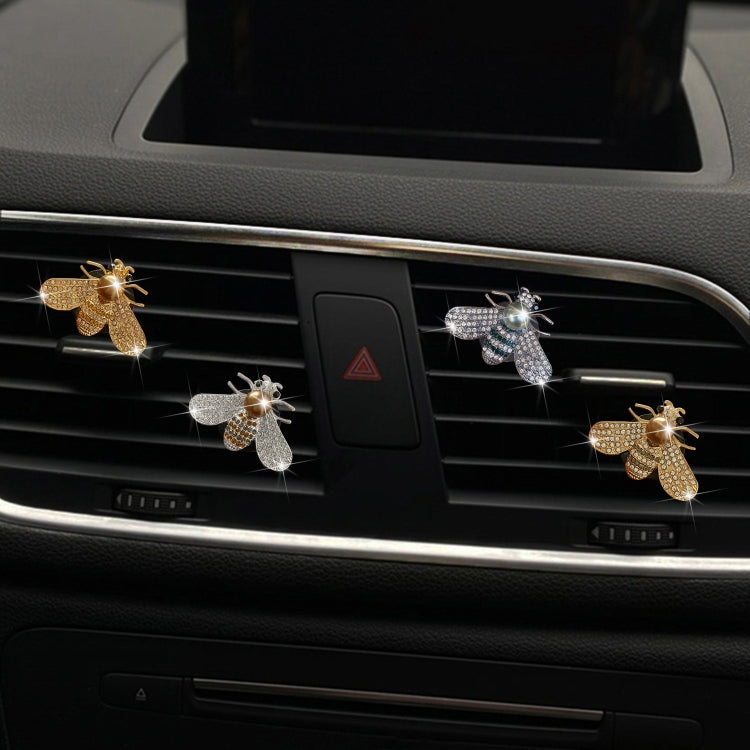 Pearl-encrusted Little Bee Car Air Conditioner Air Outlet Decoration Aromatherapy Clip