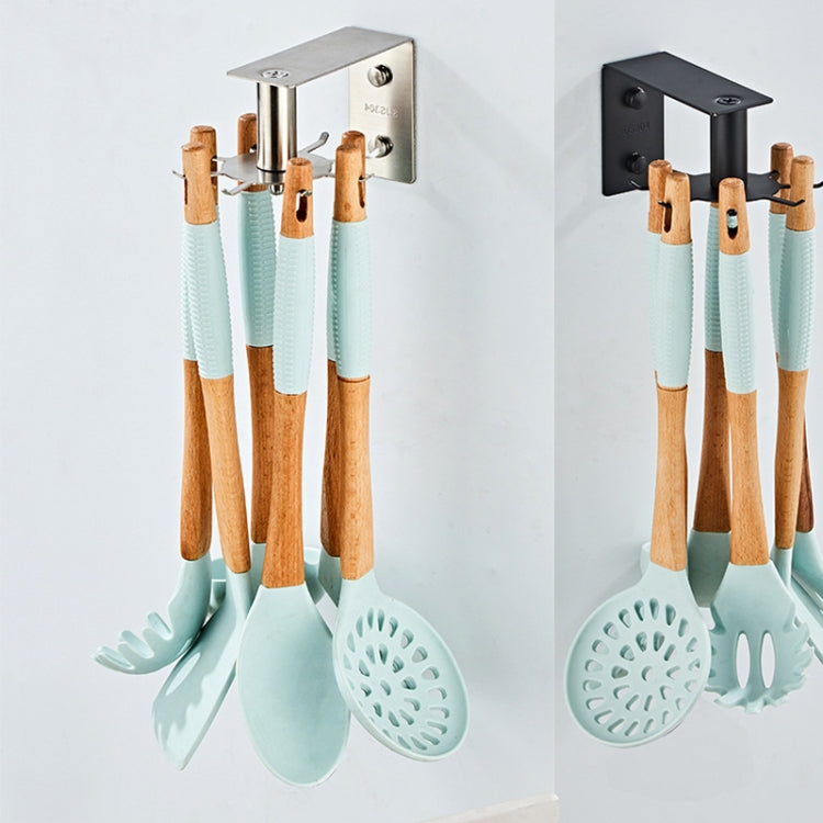 Stainless Steel Kitchen Shelf No-Punch 360 Degree Rotary Multi-Functional Kitchenware Storage Hooks