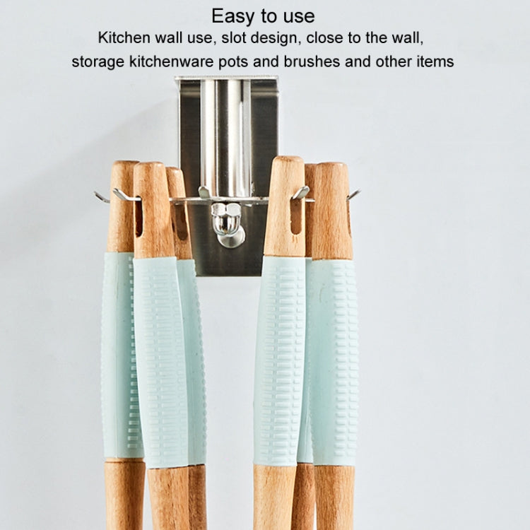 Stainless Steel Kitchen Shelf No-Punch 360 Degree Rotary Multi-Functional Kitchenware Storage Hooks