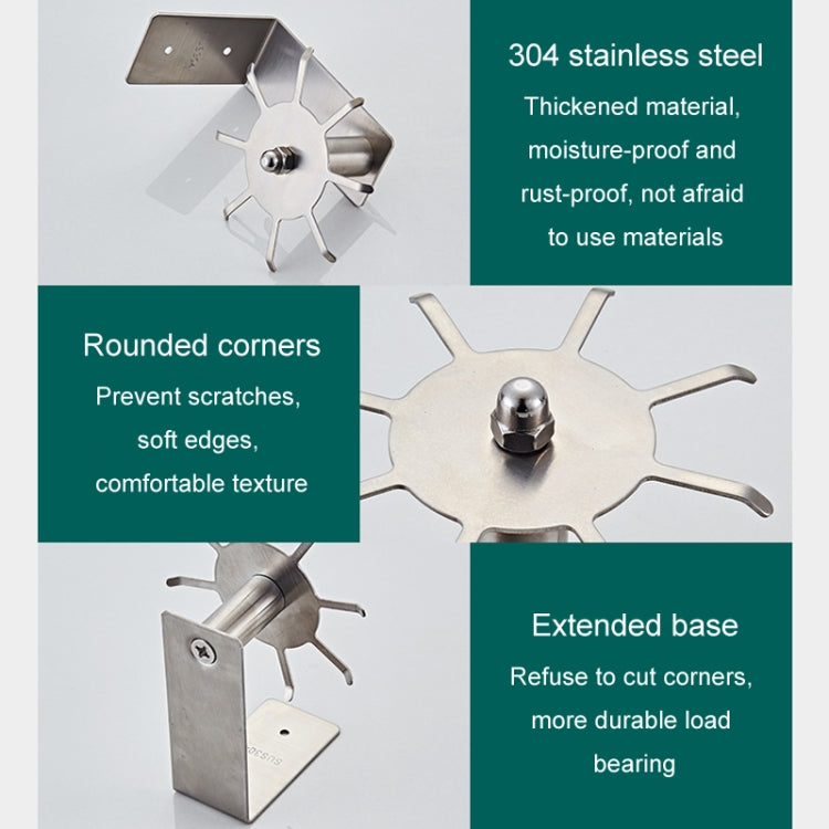 Stainless Steel Kitchen Shelf No-Punch 360 Degree Rotary Multi-Functional Kitchenware Storage Hooks