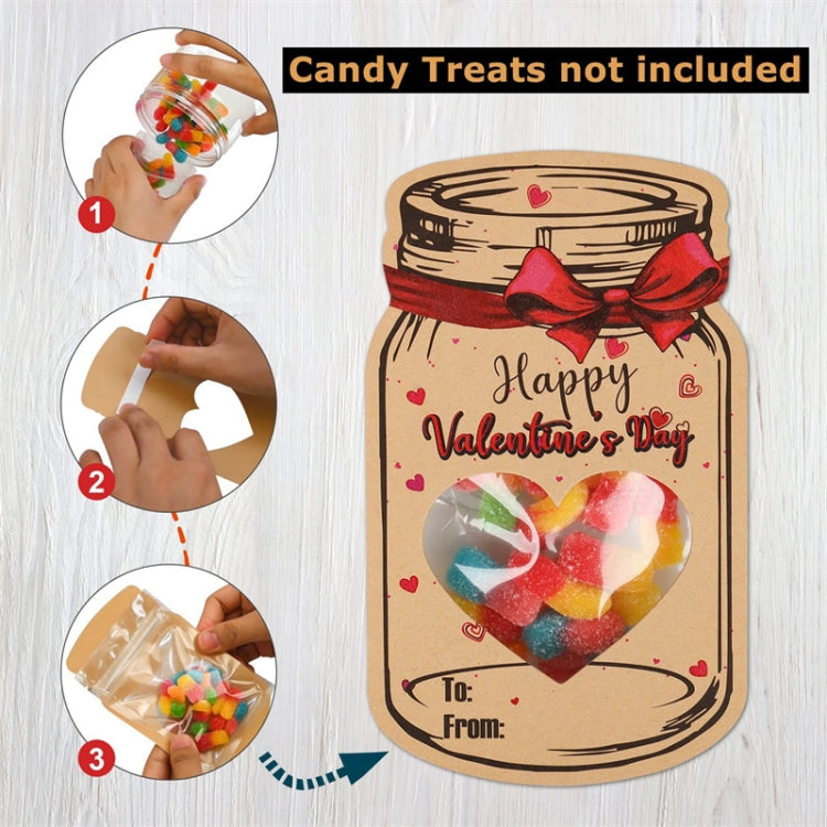 Valentine Day Bottle Shape Greeting Card Holiday Gift Exchange Card Kids Party Favor Message Card