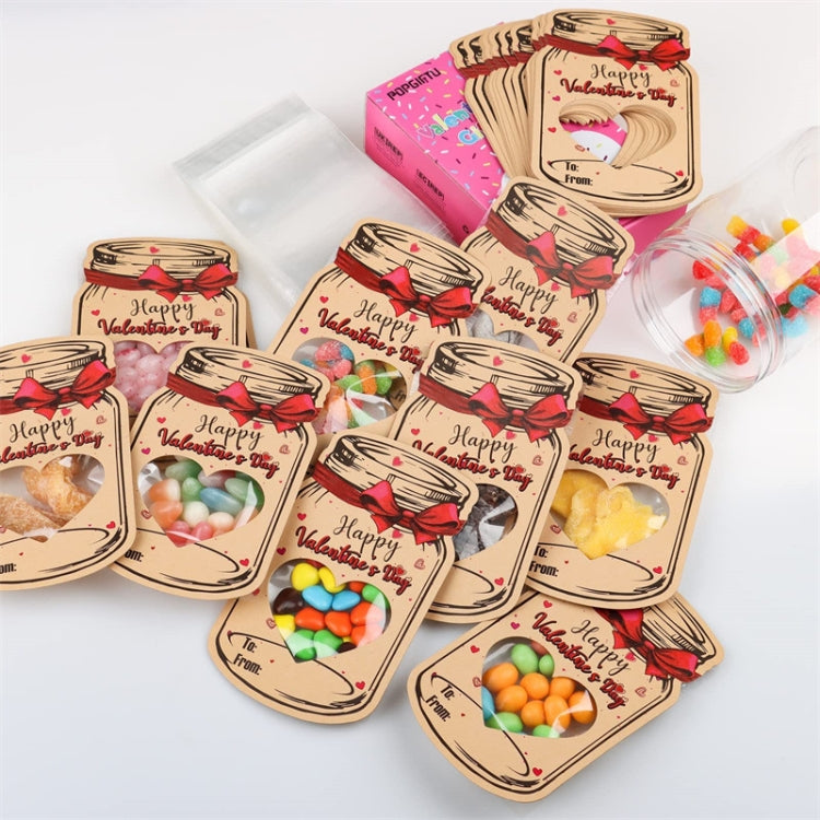 Valentine Day Bottle Shape Greeting Card Holiday Gift Exchange Card Kids Party Favor Message Card