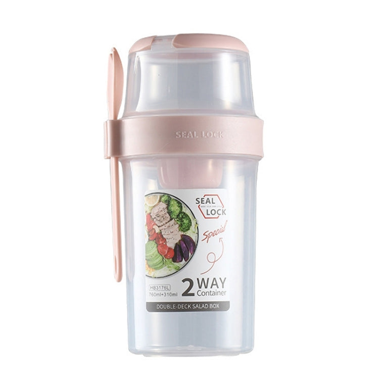 Salad Meal Shaker Cup Portable Fruit and Vegetable Container with Fork Dressing Box