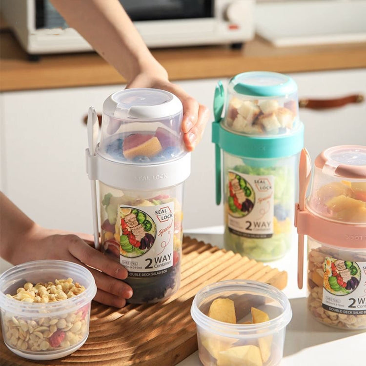 Salad Meal Shaker Cup Portable Fruit and Vegetable Container with Fork Dressing Box