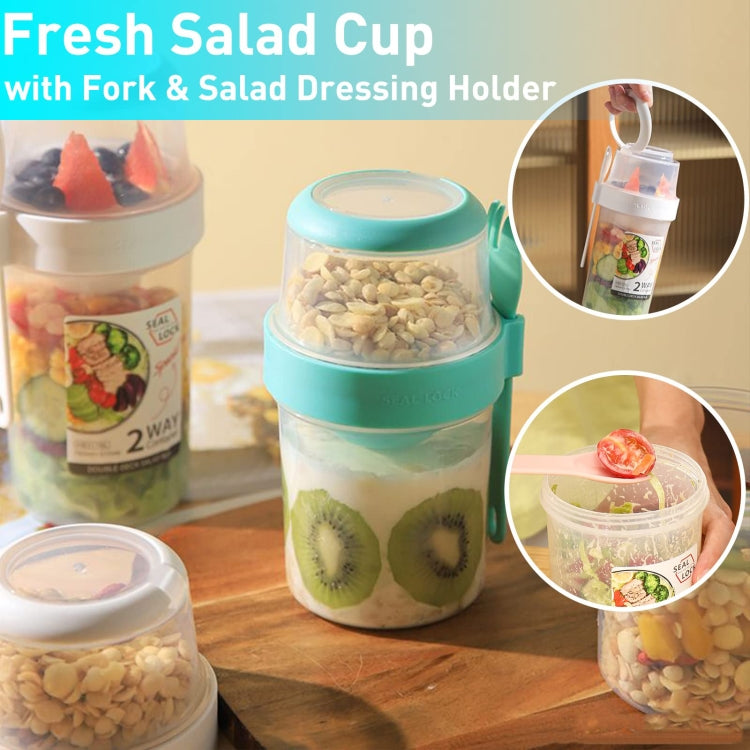 Salad Meal Shaker Cup Portable Fruit and Vegetable Container with Fork Dressing Box