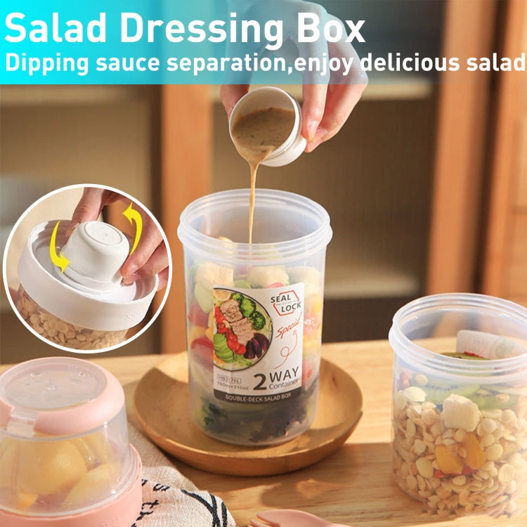 Salad Meal Shaker Cup Portable Fruit and Vegetable Container with Fork Dressing Box