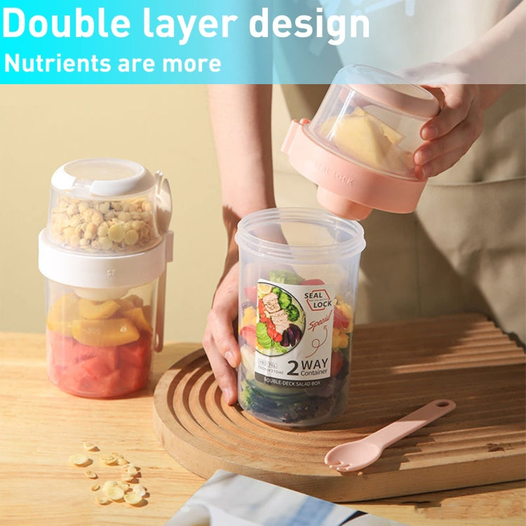 Salad Meal Shaker Cup Portable Fruit and Vegetable Container with Fork Dressing Box