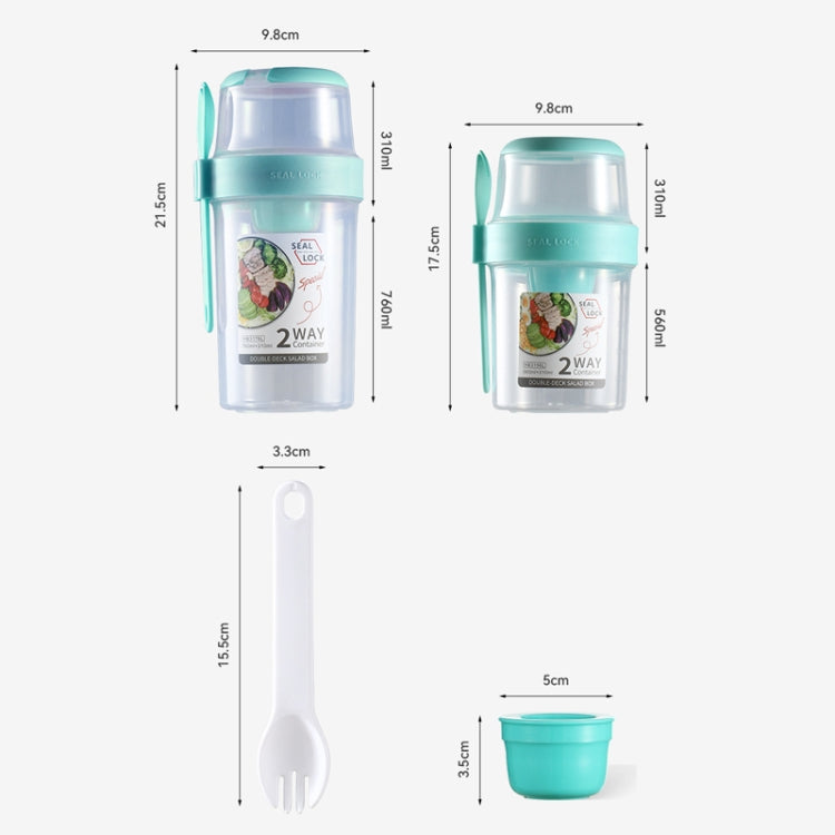 Salad Meal Shaker Cup Portable Fruit and Vegetable Container with Fork Dressing Box